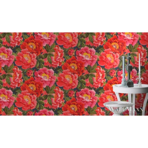 RASCH KIMONO 2023 408355 53CM X 10M PIROS VIRÁGMINTÁS TAPÉTA