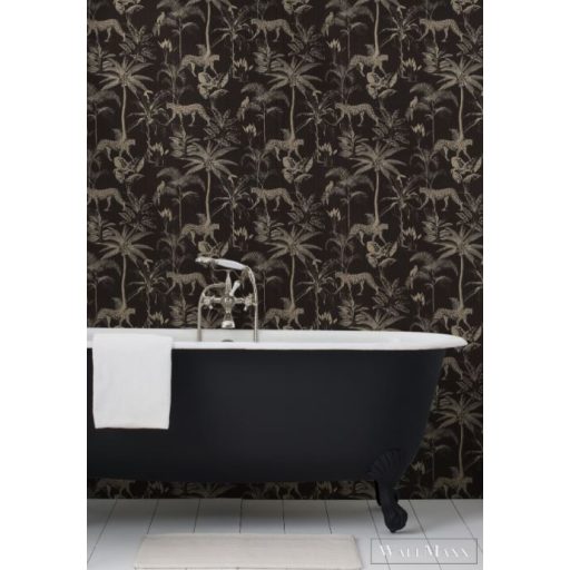 RASCH SANSA 2021 409031 TAPÉTA GEPÁRD DZSUNGEL MINTÁS Fekete arany