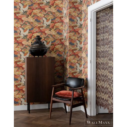 RASCH KIMONO 2023 409345 53CM X 10M PIROS GÓLYÁS TAPÉTA