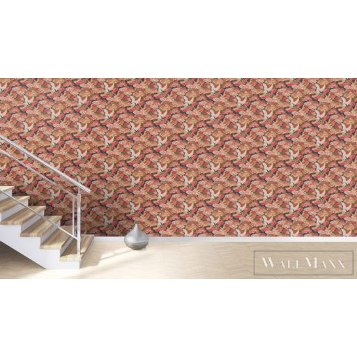 RASCH KIMONO 2023 409352 53CM X 10M KÉK GÓLYÁS TAPÉTA