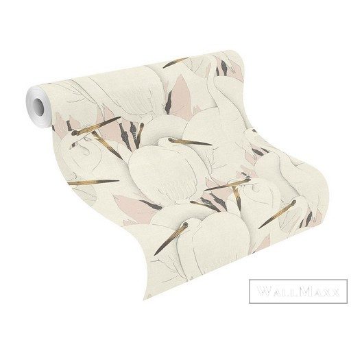 RASCH KIMONO 2023 409536 53CM X 10M FEHÉR GÓLYÁS TAPÉTA