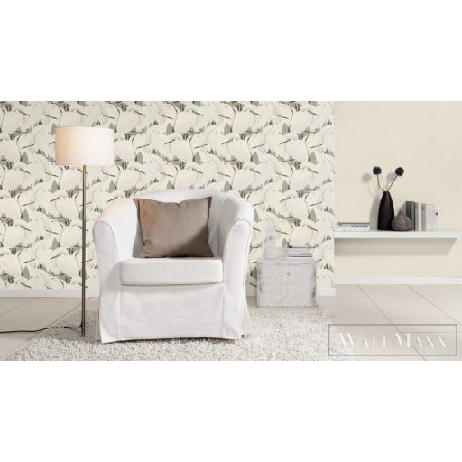 RASCH KIMONO 2023 409543 53CM X 10M ZÖLD GÓLYÁS TAPÉTA