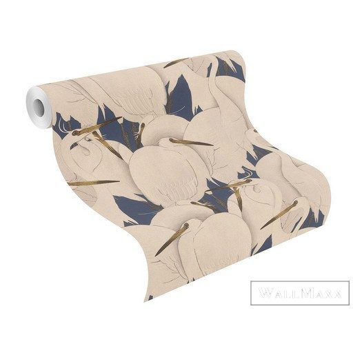 RASCH KIMONO 2023 409550 53CM X 10M BÉZS GÓLYÁS TAPÉTA