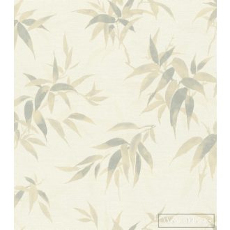 RASCH KIMONO 2023 409741 53CM X 10M FEHÉR LEVELES TAPÉTA