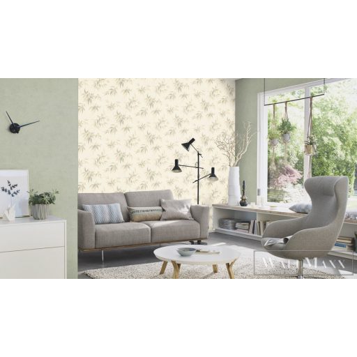 RASCH KIMONO 2023 409741 53CM X 10M FEHÉR LEVELES TAPÉTA