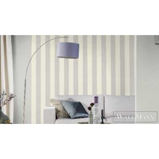 424119 Rasch szürke/krém csíkos tapéta