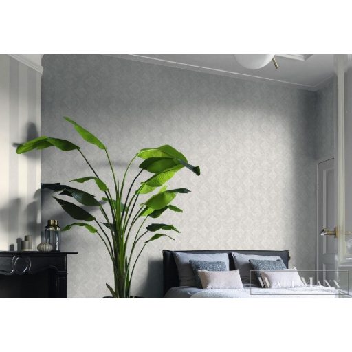 424119 Rasch szürke/krém csíkos tapéta