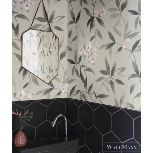 424928 szürke alapú virágmintás tapéta