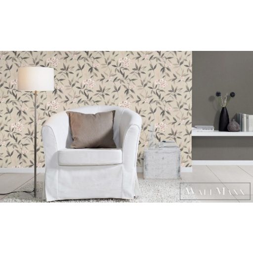 424928 szürke alapú virágmintás tapéta