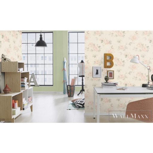 425611 festett virágmintás tapéta