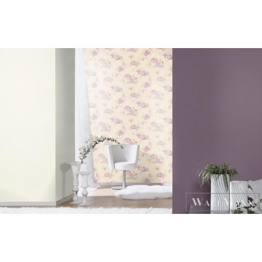 425635 design rózsacsokros tapéta lila/krém