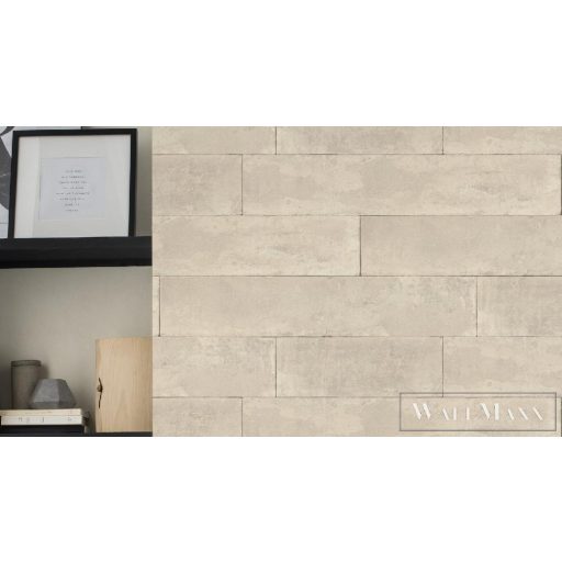 426014 beige színárnyalatú nagyméretű kőmintás tapéta