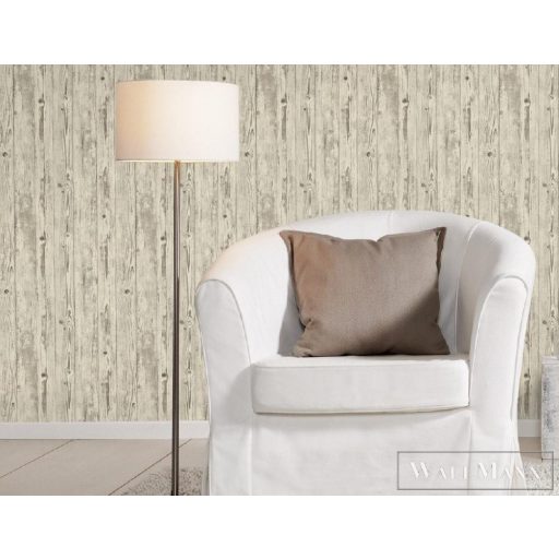 427318 deszkamintás tapéta világos beige árnyalattal