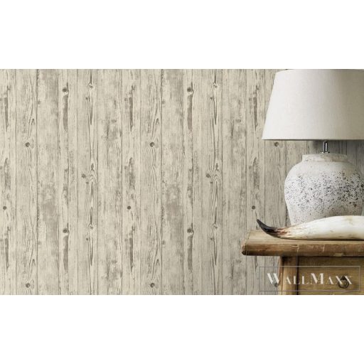 427318 deszkamintás tapéta világos beige árnyalattal
