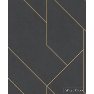 427431 térnövelő geometriai minta-sötétszürke,arany