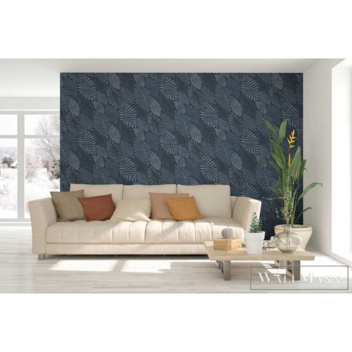 ICH Nomad 4301-3 kék levél mintás nomád tapéta