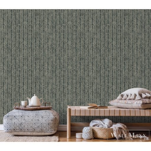 ICH Nomad 4302-2 sötét zöld tüske mintás nomád tapéta