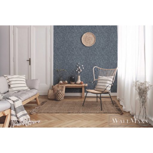 ICH Nomad 4303-1 kék háromszög mintás geometriai tapéta