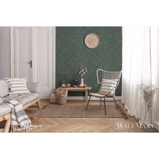 ICH Nomad 4303-2 sötét zöld háromszög mintás geometriai tapéta