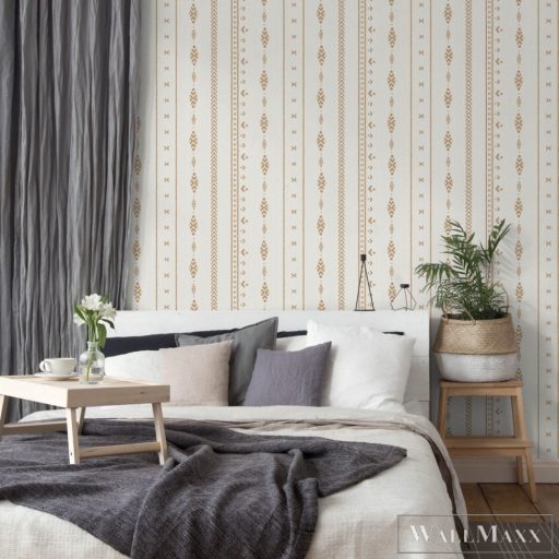 ICH Nomad 4306-4 okker indián motívum nomád tapéta