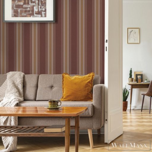 ICH Nomad 4310-3 terakotta csíkos nomád tapéta