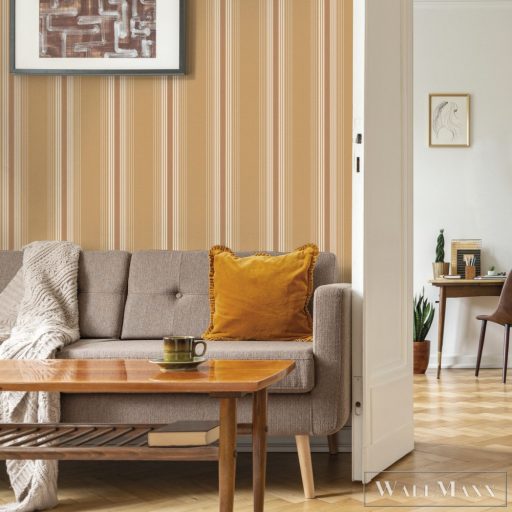 ICH Nomad 4310-5 okker csíkos nomád tapéta