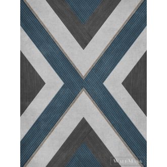 ICH Nomad 4312-2 kék rombusz mintás grafikai tapéta