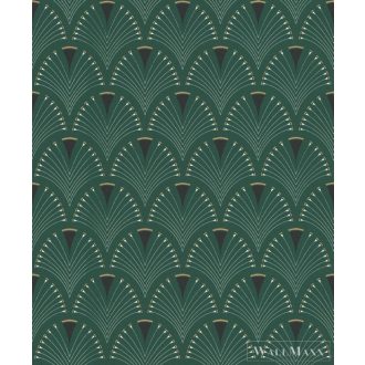 RASCH DENZO II 2022 433258 PÁVATOLLAS ZÖLD TAPÉTA