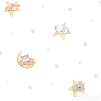   ICH Pippo 450-3 sárga Álmodó állatos mintás Gyerek papír tapéta