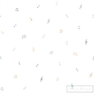 ICH Pippo 451-1 kék Hangjegy mintás Gyerek papír tapéta