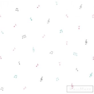   ICH Pippo 451-2 rózsaszín Hangjegy mintás Gyerek papír tapéta