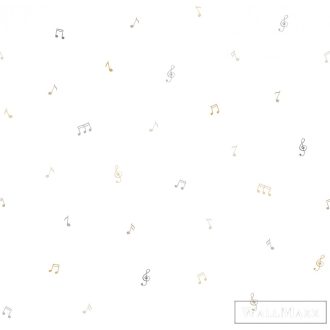   ICH Pippo 451-3 sárga Hangjegy mintás Gyerek papír tapéta