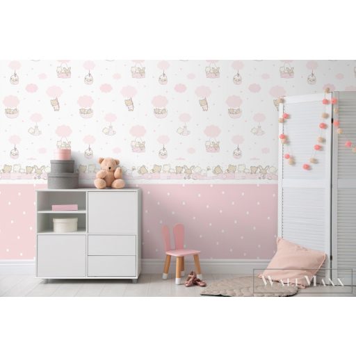 ICH Pippo 452-2 rózsaszín Mackó mintás Gyerek papír tapéta