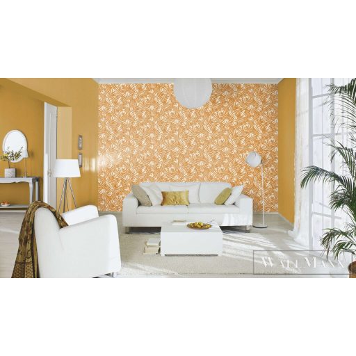 RASCH Country-Charme 452075 sárga szövet mintás modern tapéta