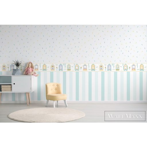 ICH Pippo 453-1 türkiz Konfetti mintás Gyerek papír tapéta