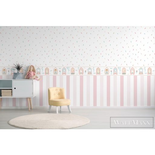 ICH Pippo 453-2 rózsaszín Konfetti mintás Gyerek papír tapéta