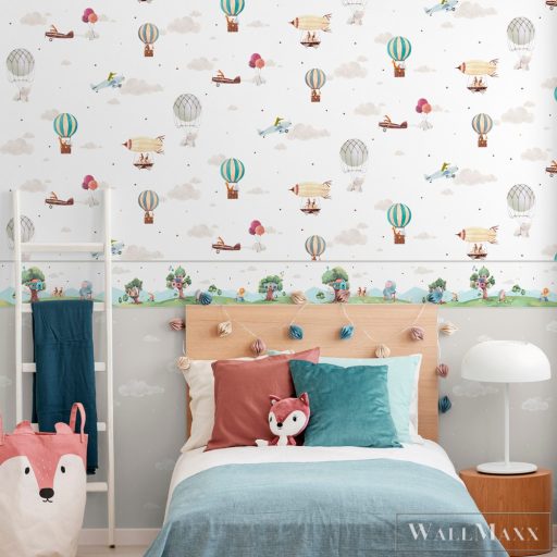 ICH Pippo 456-2 színes Repülő mintás Gyerek papír tapéta