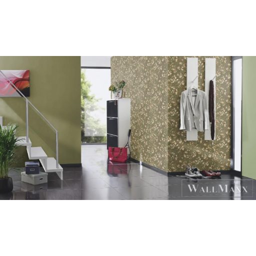 RASCH DENZO II 2022 456714 SZILVAVIRÁG ZÖLD TAPÉTA