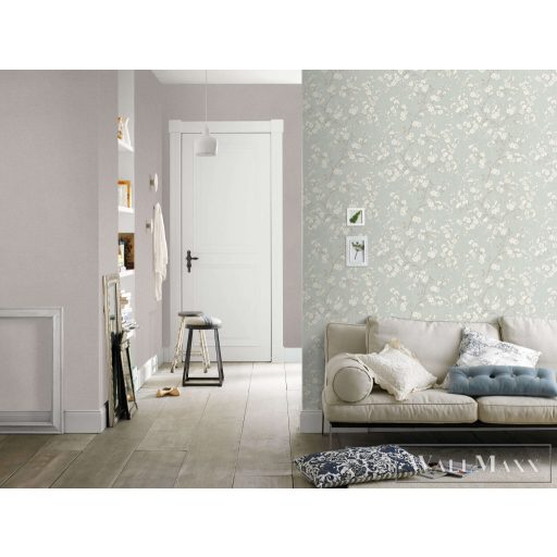RASCH Country-Charme 456752 szürke virág mintás natúra tapéta