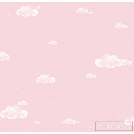 ICH Pippo 458-3 rózsaszín Felhő mintás Gyerek papír tapéta