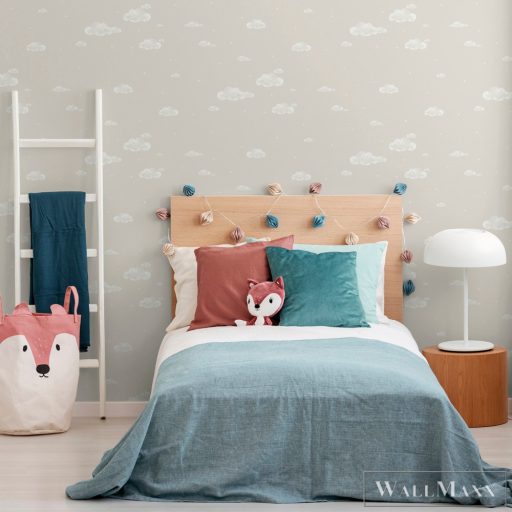 ICH Pippo 458-4 gríz Felhő mintás Gyerek papír tapéta