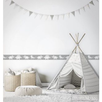   Marburg Kids Walls 45804 Ifjúsági ezüst dinós gyerek bordür