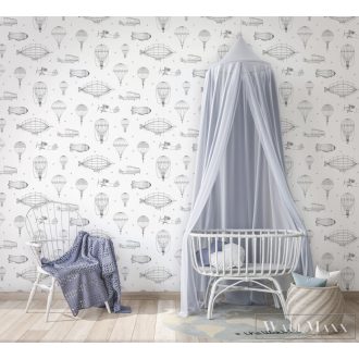  Marburg Kids Walls 45827 Ifjúsági ezüst léghajó mintás gyerek tapéta