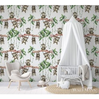   Marburg Kids Walls 45852 Ifjúsági barna majom mintás gyerek digitális panel