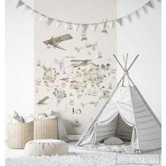   Marburg Kids Walls 45856 Ifjúsági bézs repülő mintás gyerek digitális panel