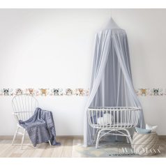   Marburg Kids Walls 45888 Ifjúsági fehér erdei állatok mintás gyerek bordür