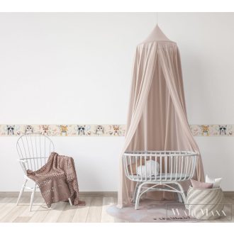   Marburg Kids Walls 45889 Ifjúsági rózsaszín erdei állatok mintás gyerek bordür