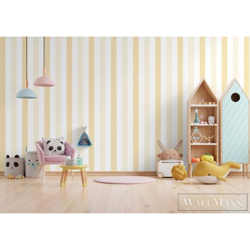 ICH Pippo 461-4 sárga Csíkos Gyerek papír tapéta