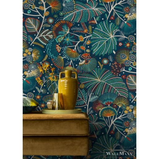 Rasch Zoya 2023 461862 türkiz virágmintás tapéta