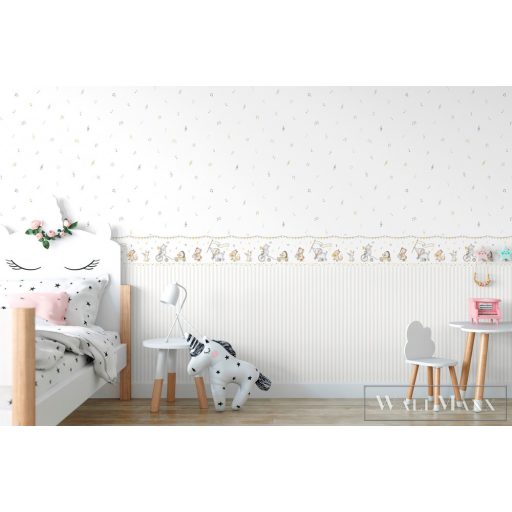 ICH Pippo 462-4 gríz Csíkos Gyerek papír tapéta